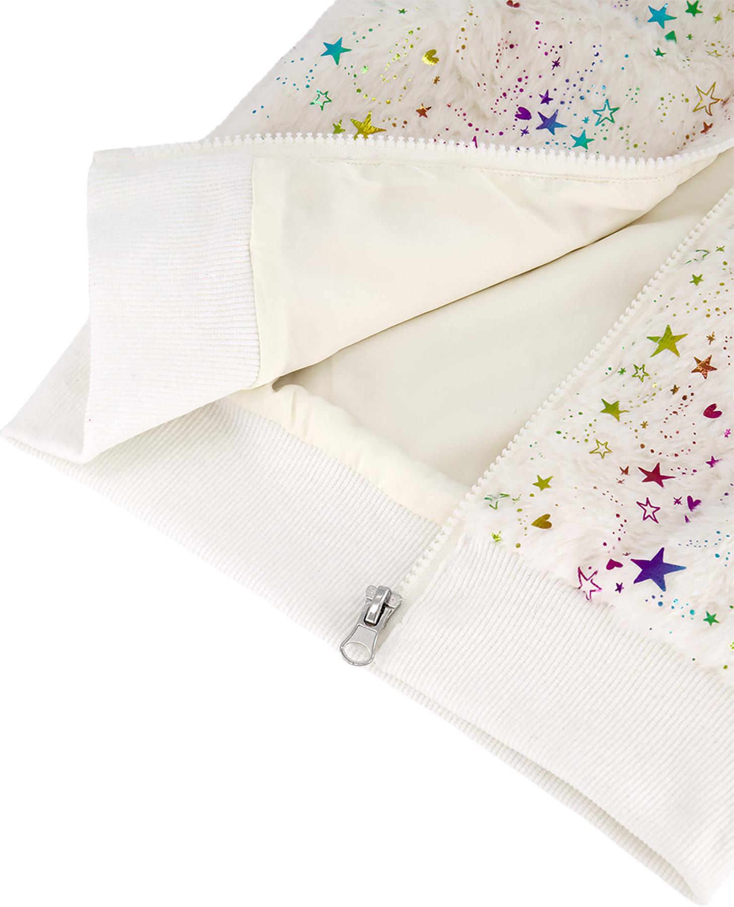 Numéro de l'image de la galerie de produits 4 pour le produit Veste sans manches zippée en fausse fourrure avec étoiles - Petite Fille