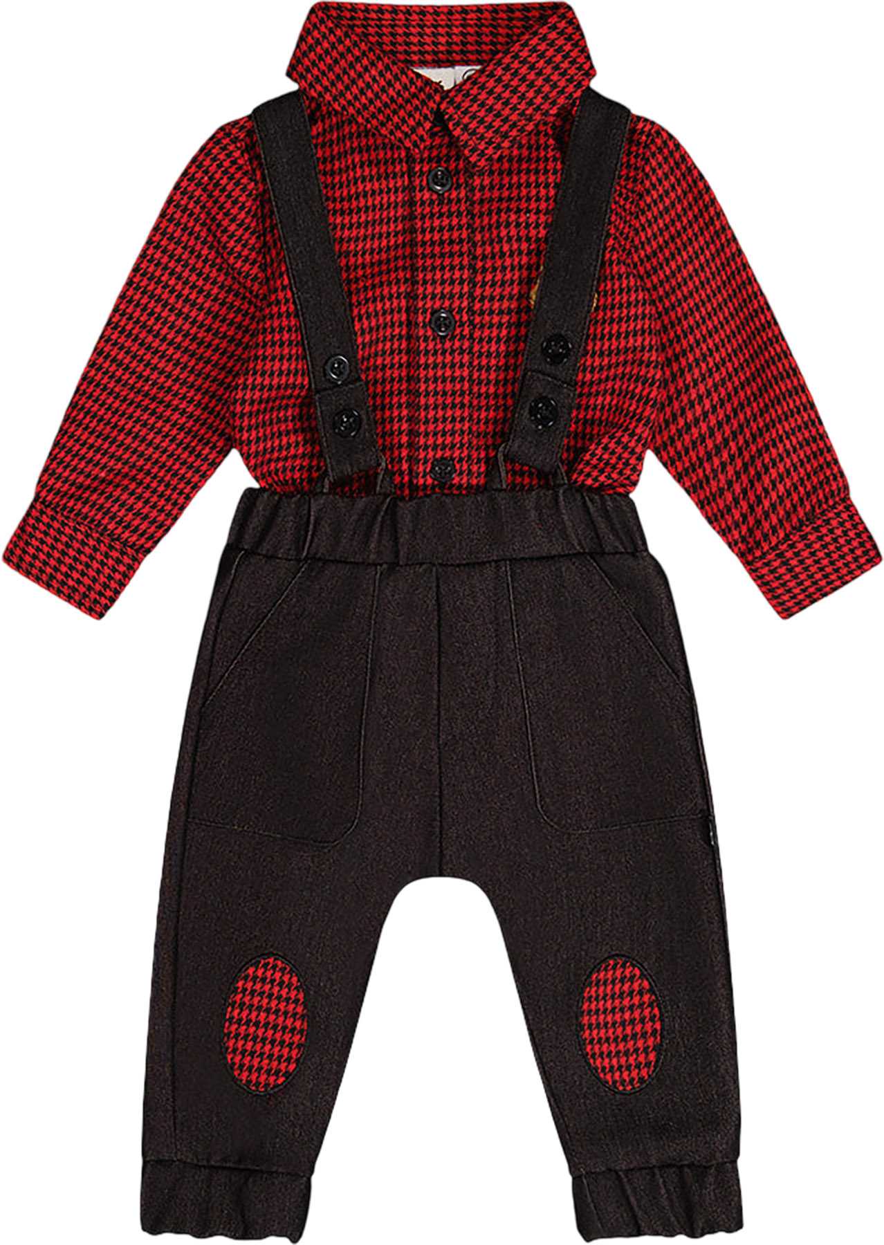 Black - Red Houndstooth