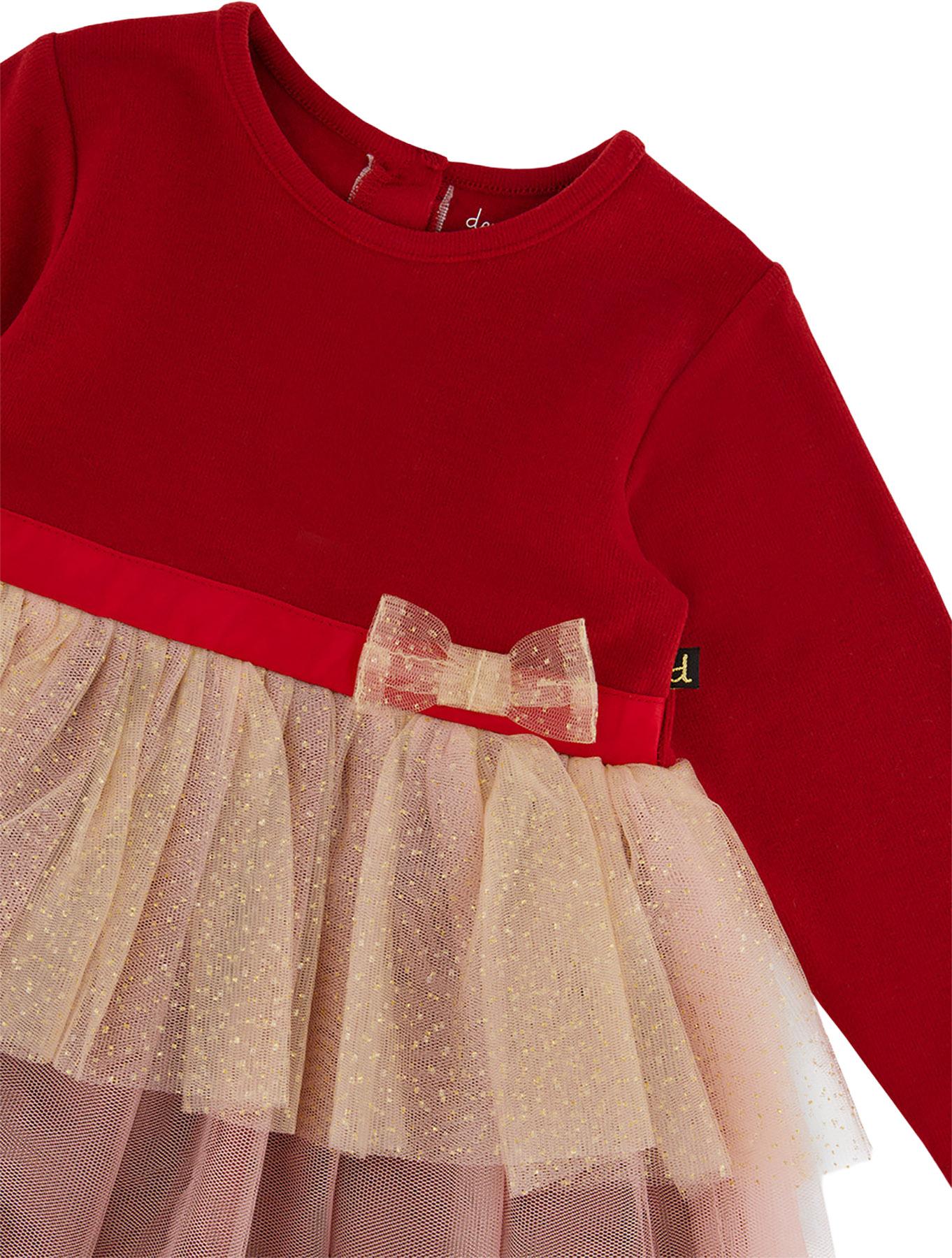 Product gallery image number 2 for product Bi-Material Dress With Glittering Skirt - Baby Girls