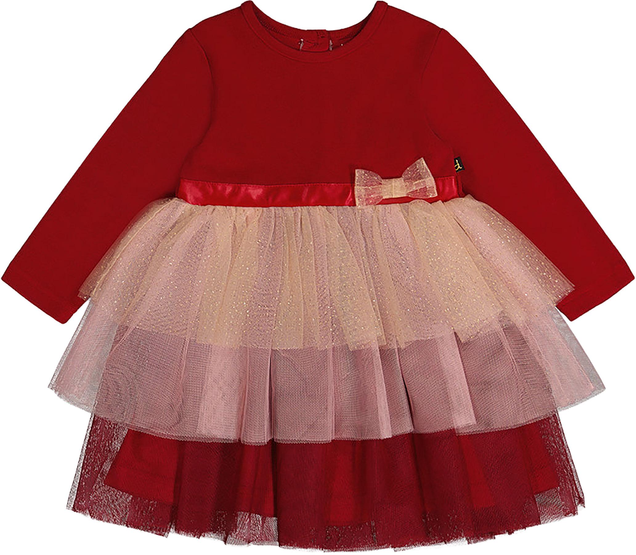 Product image for Bi-Material Dress With Glittering Skirt - Baby Girls