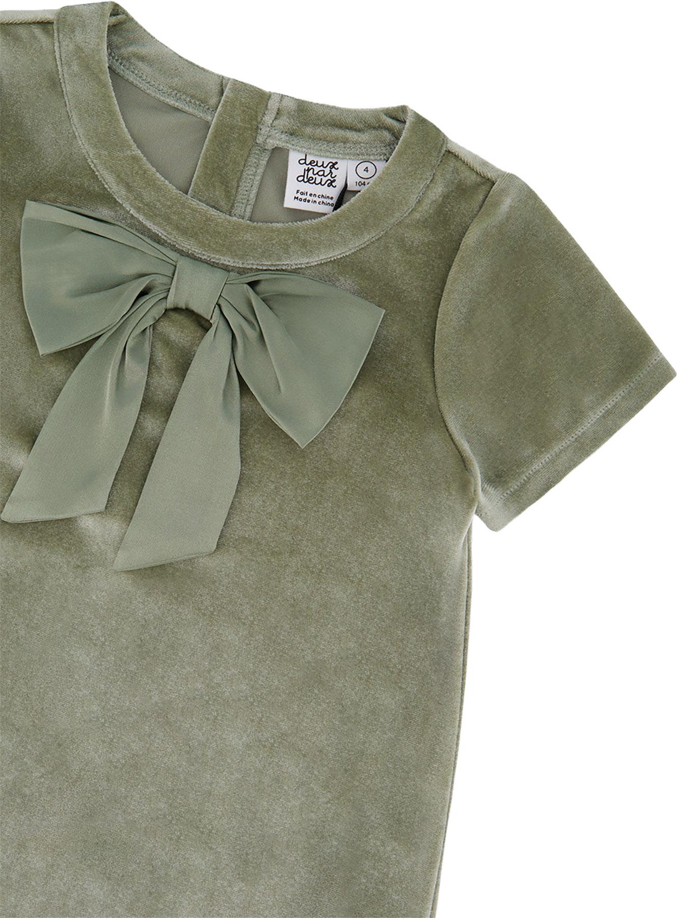 Product gallery image number 3 for product Short Sleeve A Line Dress With Bow - Big Girls