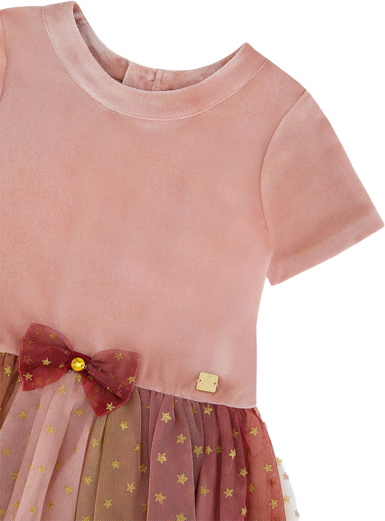 Product gallery image number 3 for product Bi-Material Dress With Gradient Print Skirt - Big Girls