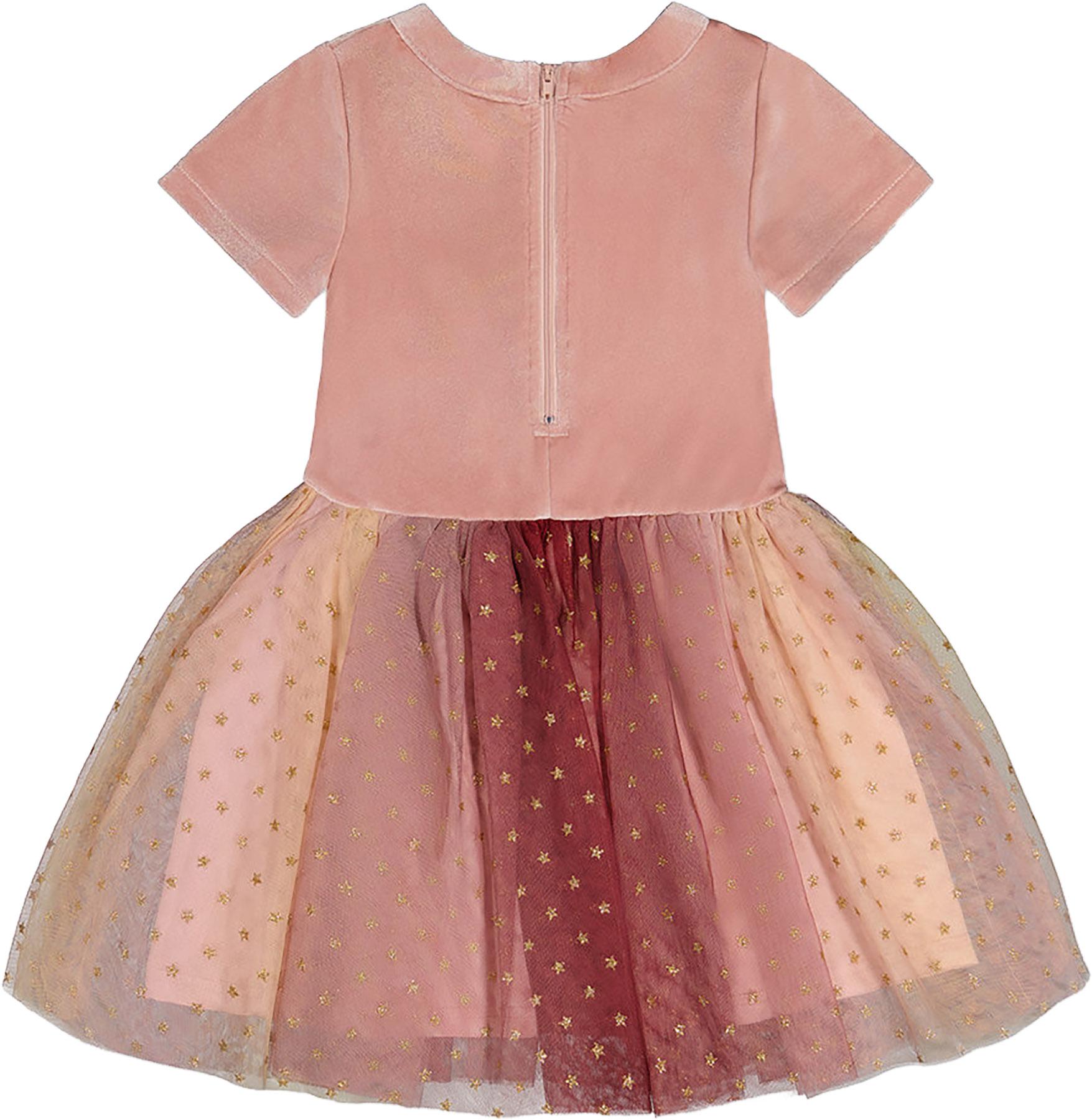 Product gallery image number 2 for product Bi-Material Dress With Gradient Print Skirt - Little Girls