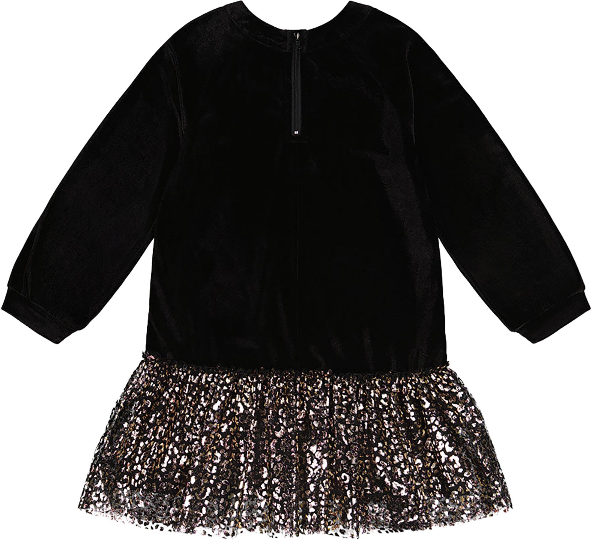 Product gallery image number 2 for product Bi-Material Raglan Sleeves Dress - Little Girls