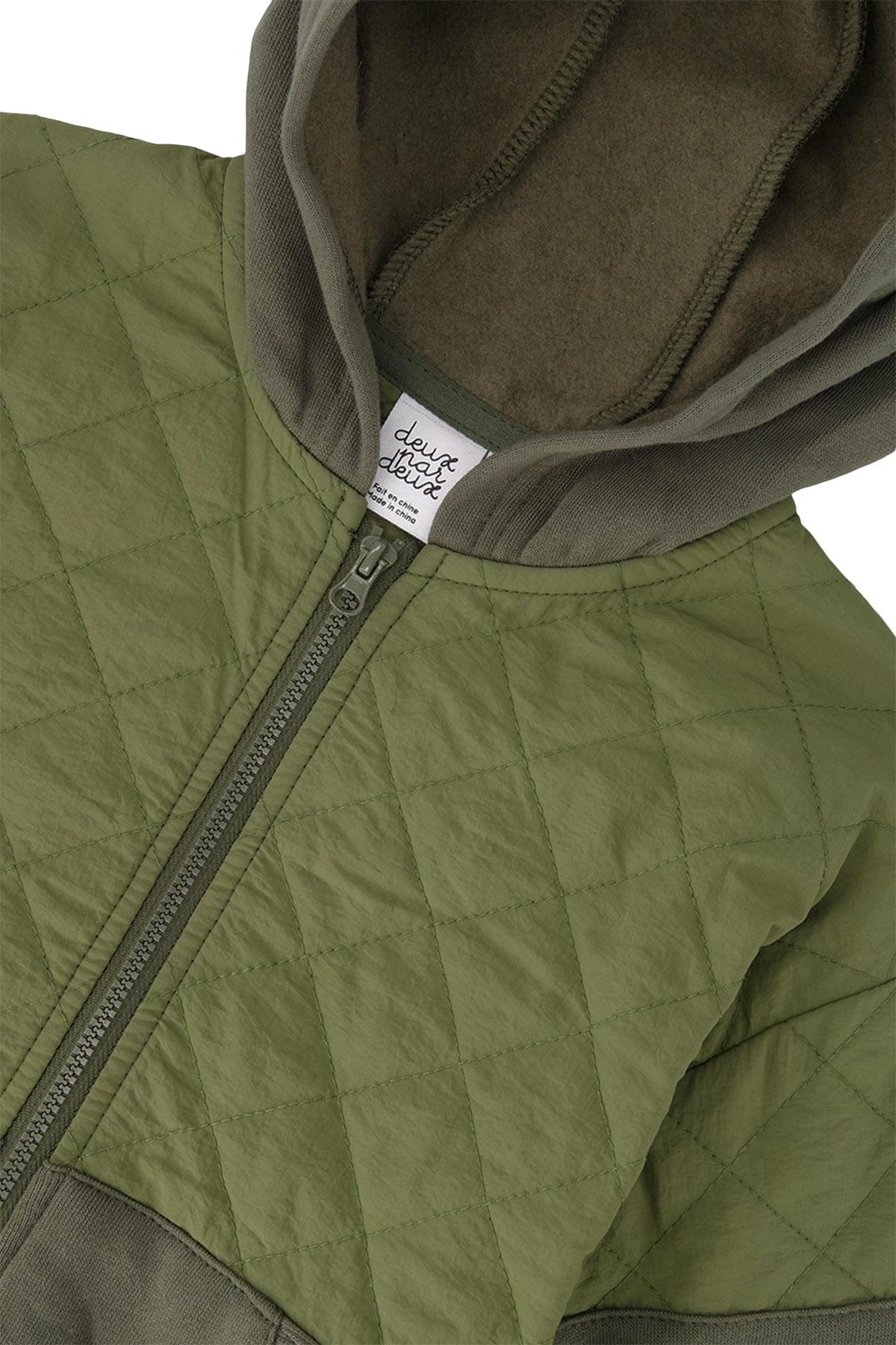 Numéro de l'image de la galerie de produits 2 pour le produit Veste zippée bi - matière avec capuchon - Petit Garçon