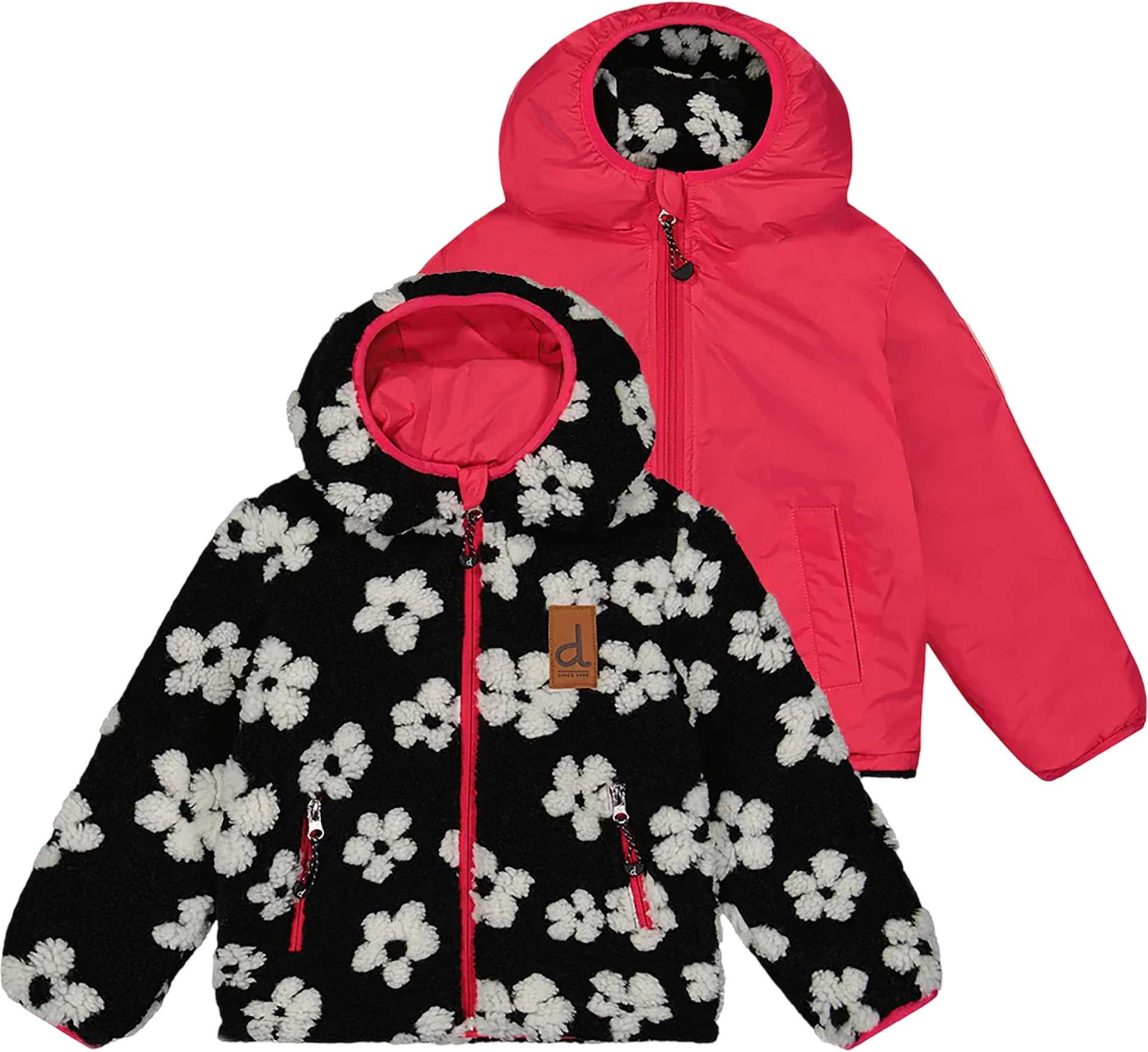 Black Printed Flowers - Pink