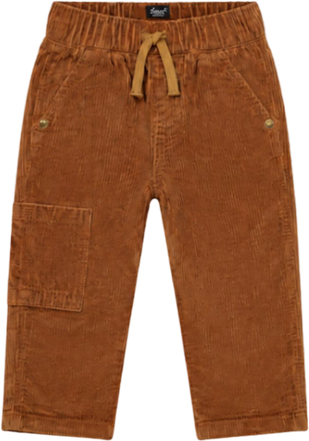 Image de produit pour Pantalon en velours côtelé extensible avec poche cargo gris foncé - Bébé Garçon