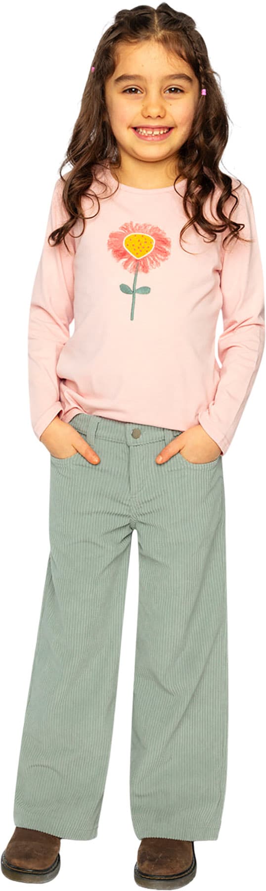 Product gallery image number 5 for product Stretch Corduroy Wide Leg Pants - Little Girl