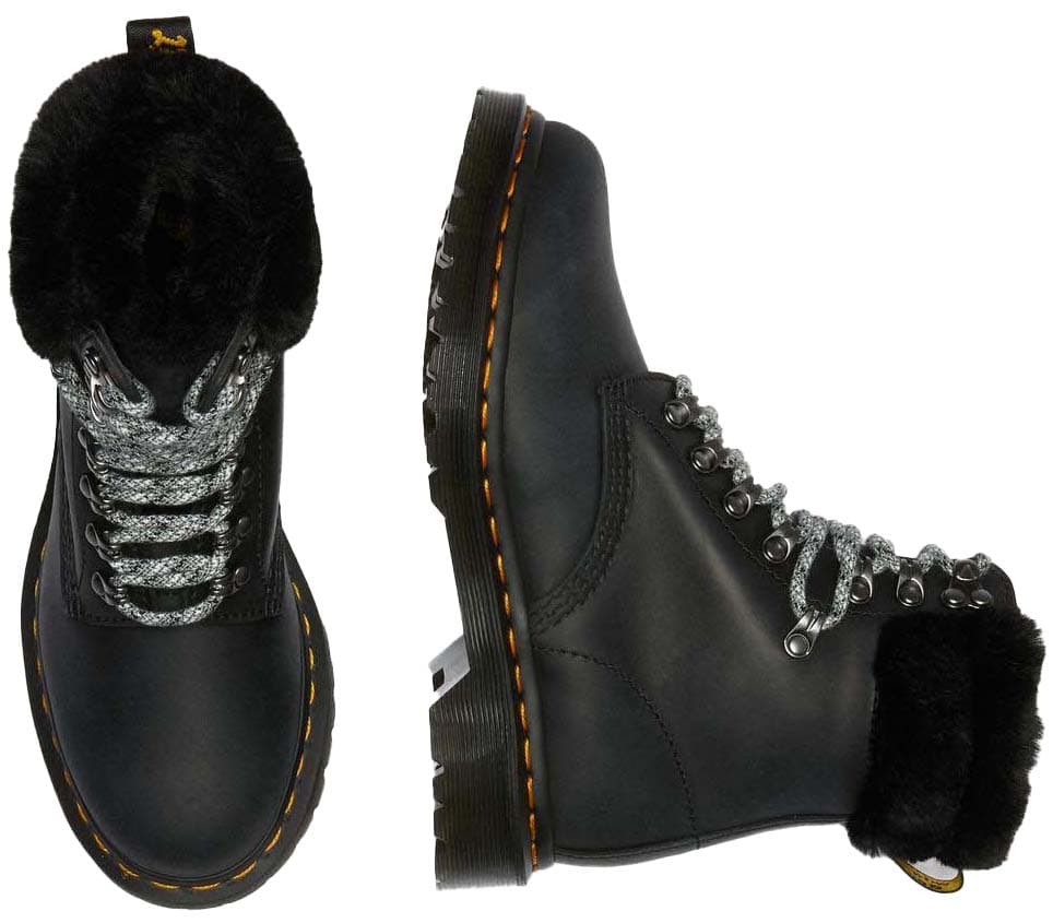 Product gallery image number 7 for product 1460 Serena Collar Faux Fur Lined Lace Up Boots - Women's