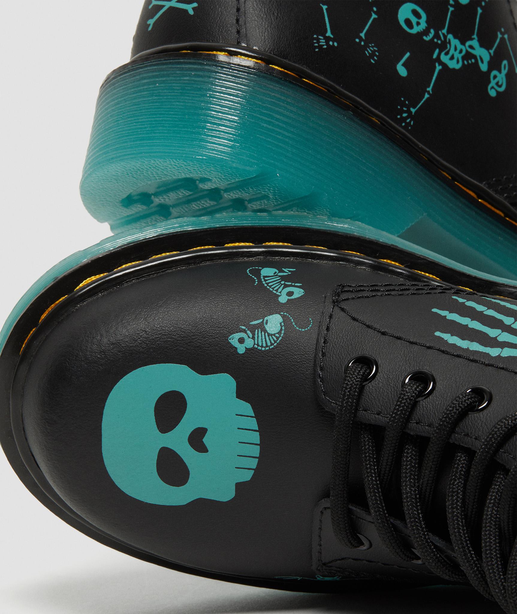 Product gallery image number 2 for product 1460 Glow-In-The-Dark Skeleton Print Boots - Little Kids