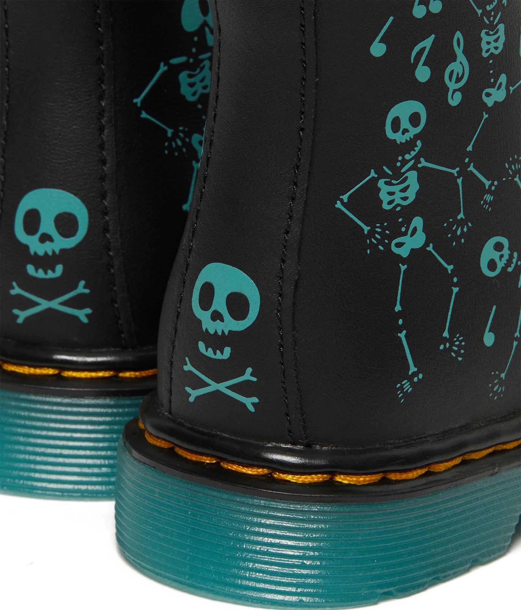 Product gallery image number 3 for product 1460 Glow-In-The-Dark Skeleton Print Boots - Toddlers