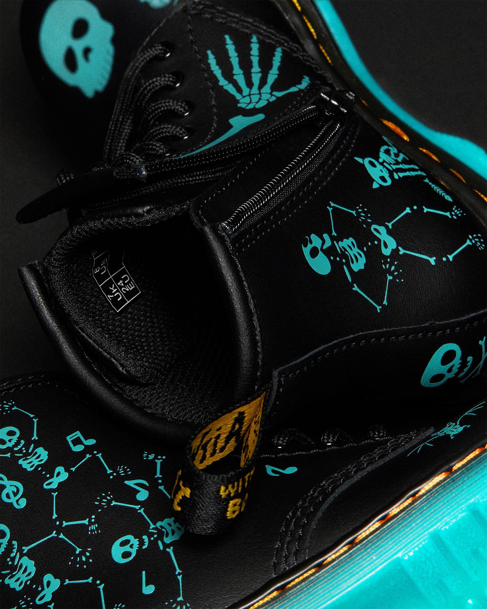 Product gallery image number 2 for product 1460 Glow-In-The-Dark Skeleton Print Boots - Toddlers