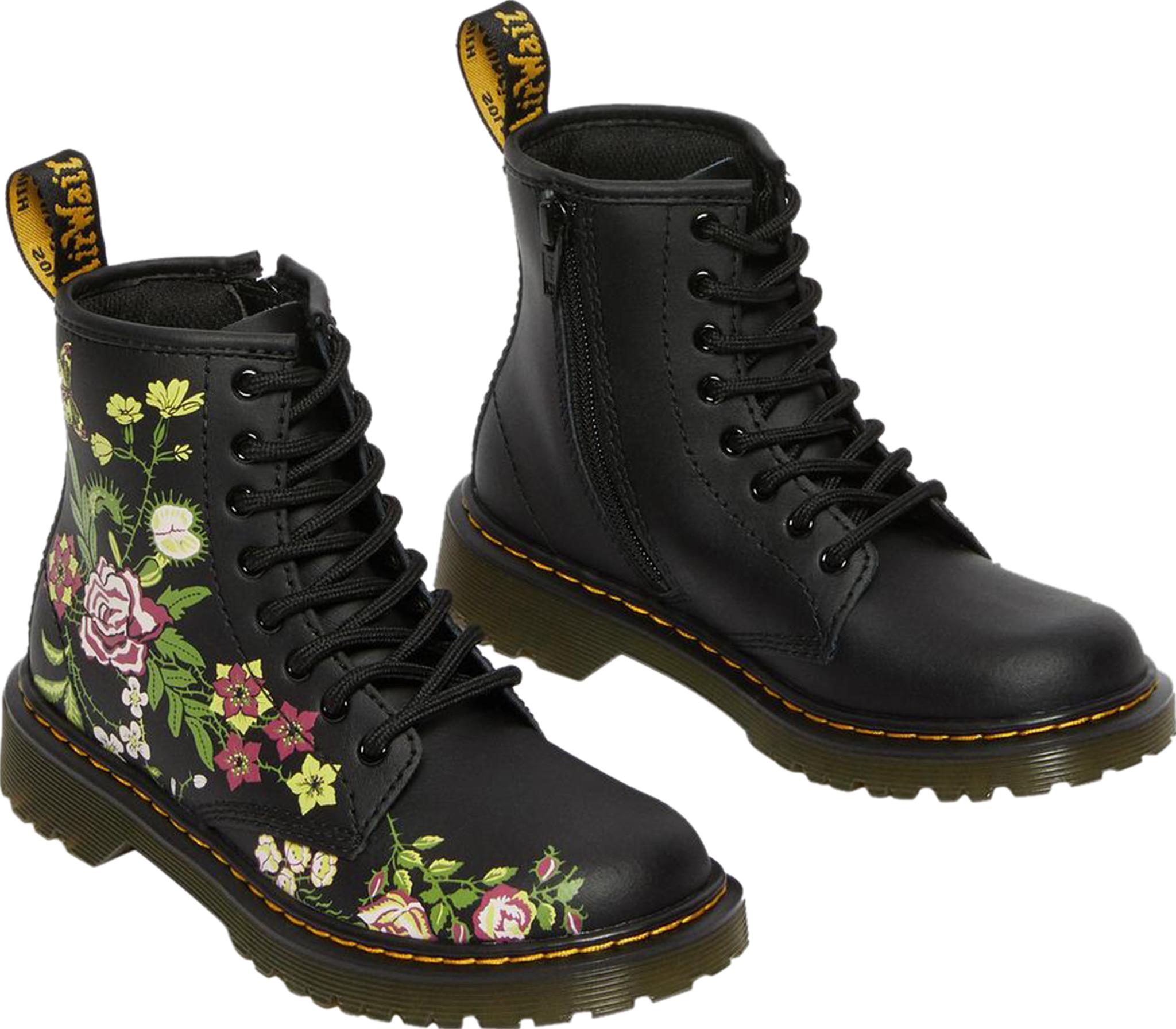 Product gallery image number 6 for product 1460 Floral Leather Lace Up Boots - Girls