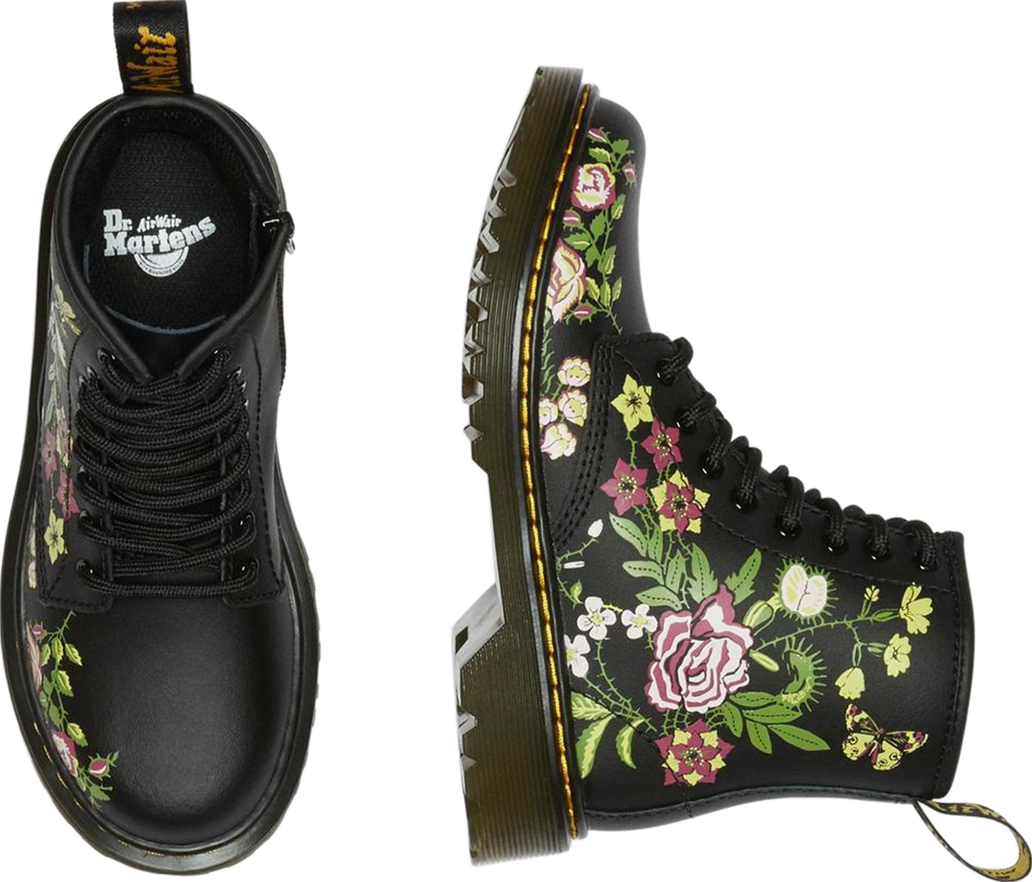 Product gallery image number 7 for product 1460 Floral Leather Lace Up Boots - Girls