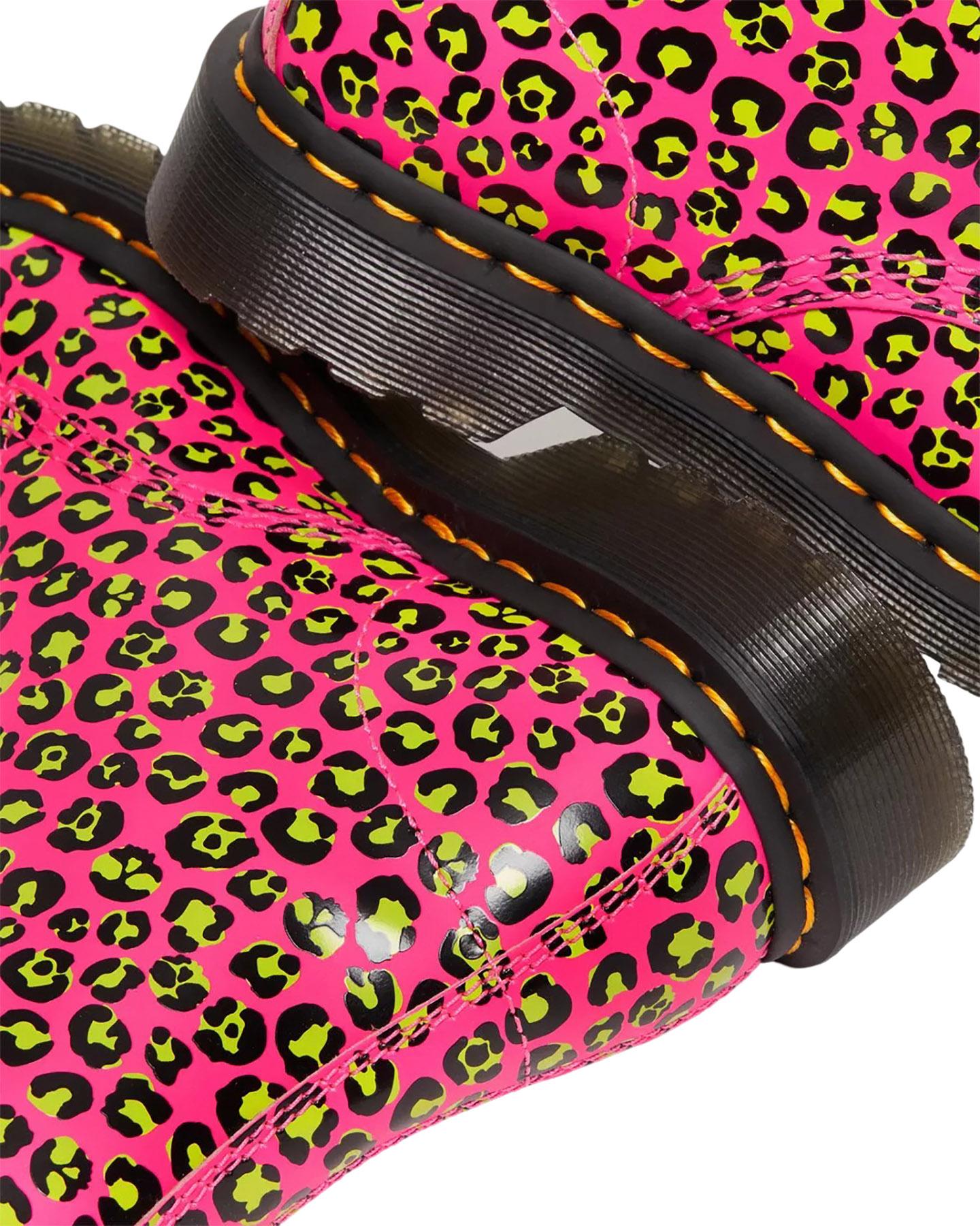 Product gallery image number 4 for product 1460 Leopard Print Smooth Leather Lace Up Boots - Women's 