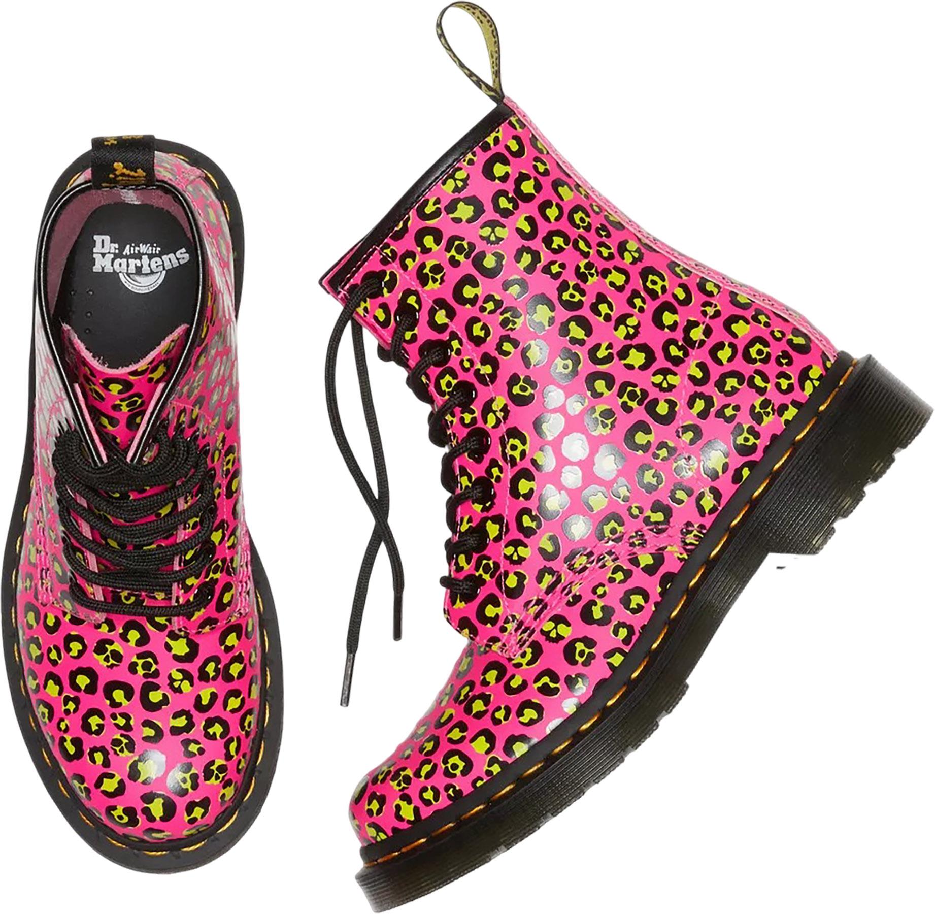Product gallery image number 6 for product 1460 Leopard Print Smooth Leather Lace Up Boots - Women's 
