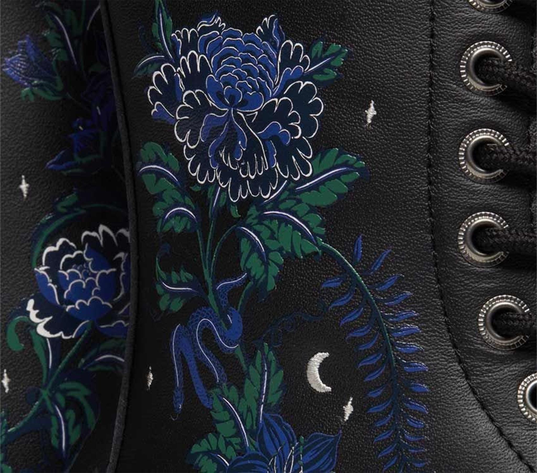 Product gallery image number 4 for product 1490 Mystic Floral Leather Mid-Calf Boots - Women's