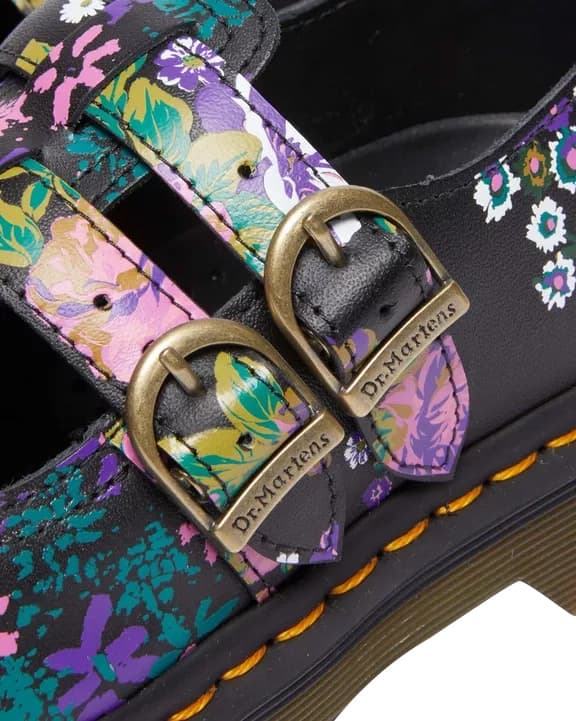Product gallery image number 3 for product 8065 Vintage Floral Leather Mary Jane Shoes - Women's
