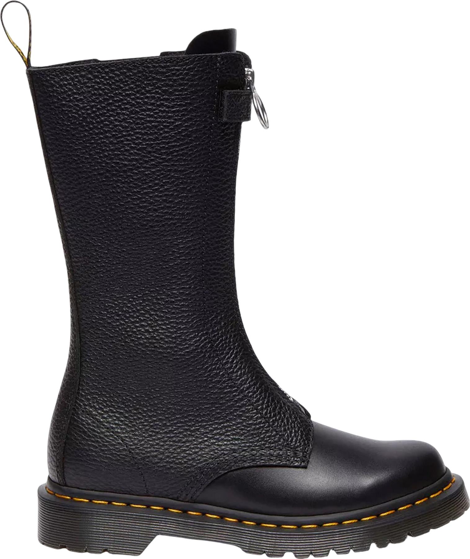 Image de produit pour Bottes à lacets en cuir avec fermeture éclair sur le devant 1B99 - Femme