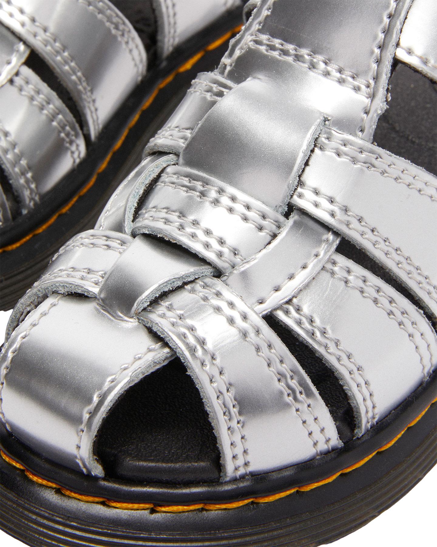 Product gallery image number 5 for product Caarys Silver Metallic Patent Lamper Sandals - Toddlers
