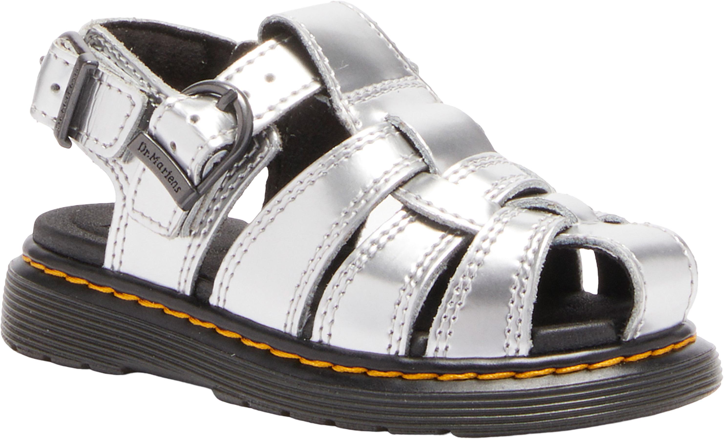 Product gallery image number 6 for product Caarys Silver Metallic Patent Lamper Sandals - Toddlers
