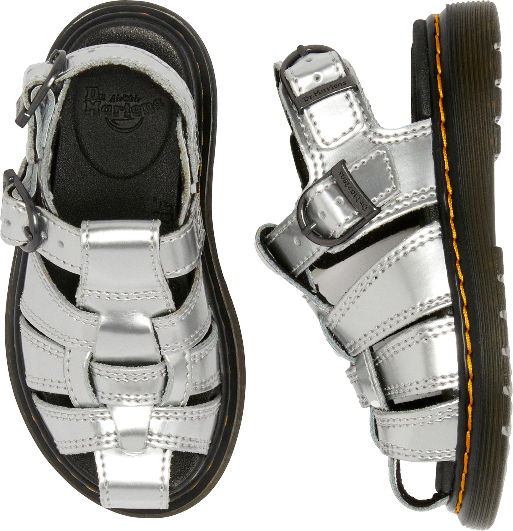 Product gallery image number 7 for product Caarys Silver Metallic Patent Lamper Sandals - Toddlers