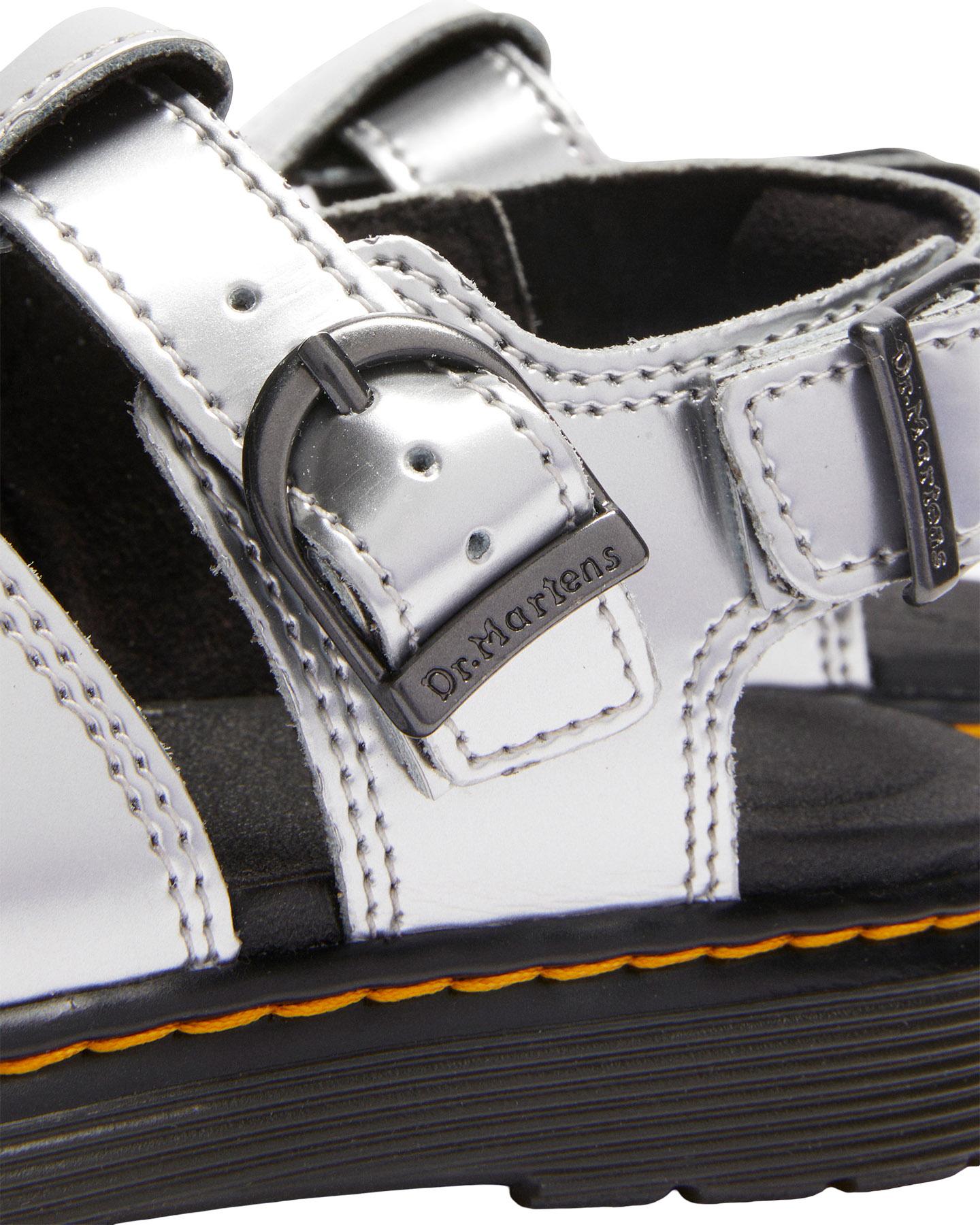 Product gallery image number 5 for product Caarys Silver Metallic Patent Lamper Sandals - Junior