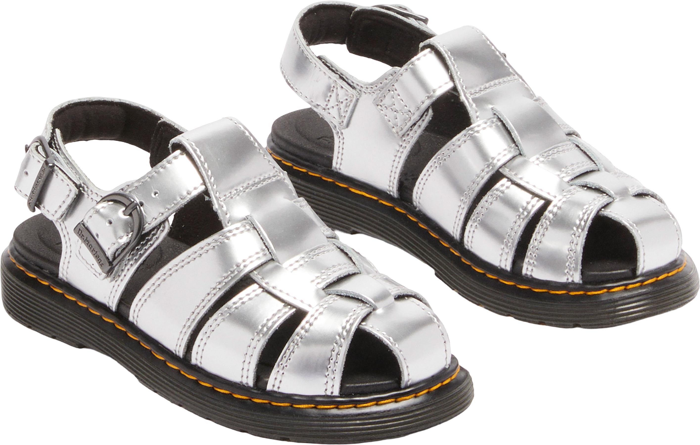 Product gallery image number 7 for product Caarys Silver Metallic Patent Lamper Sandals - Junior