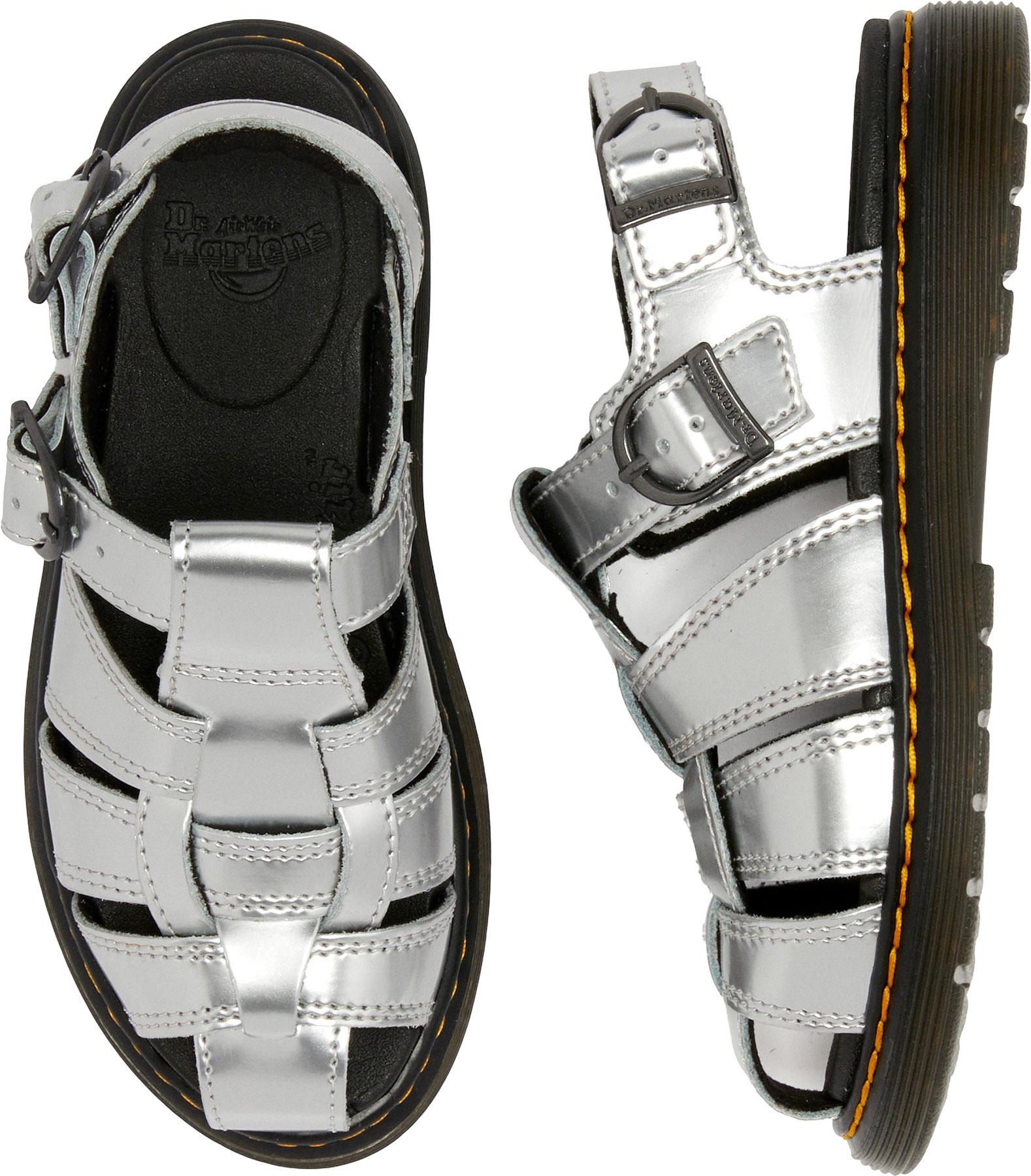 Product gallery image number 6 for product Caarys Silver Metallic Patent Lamper Sandals - Junior