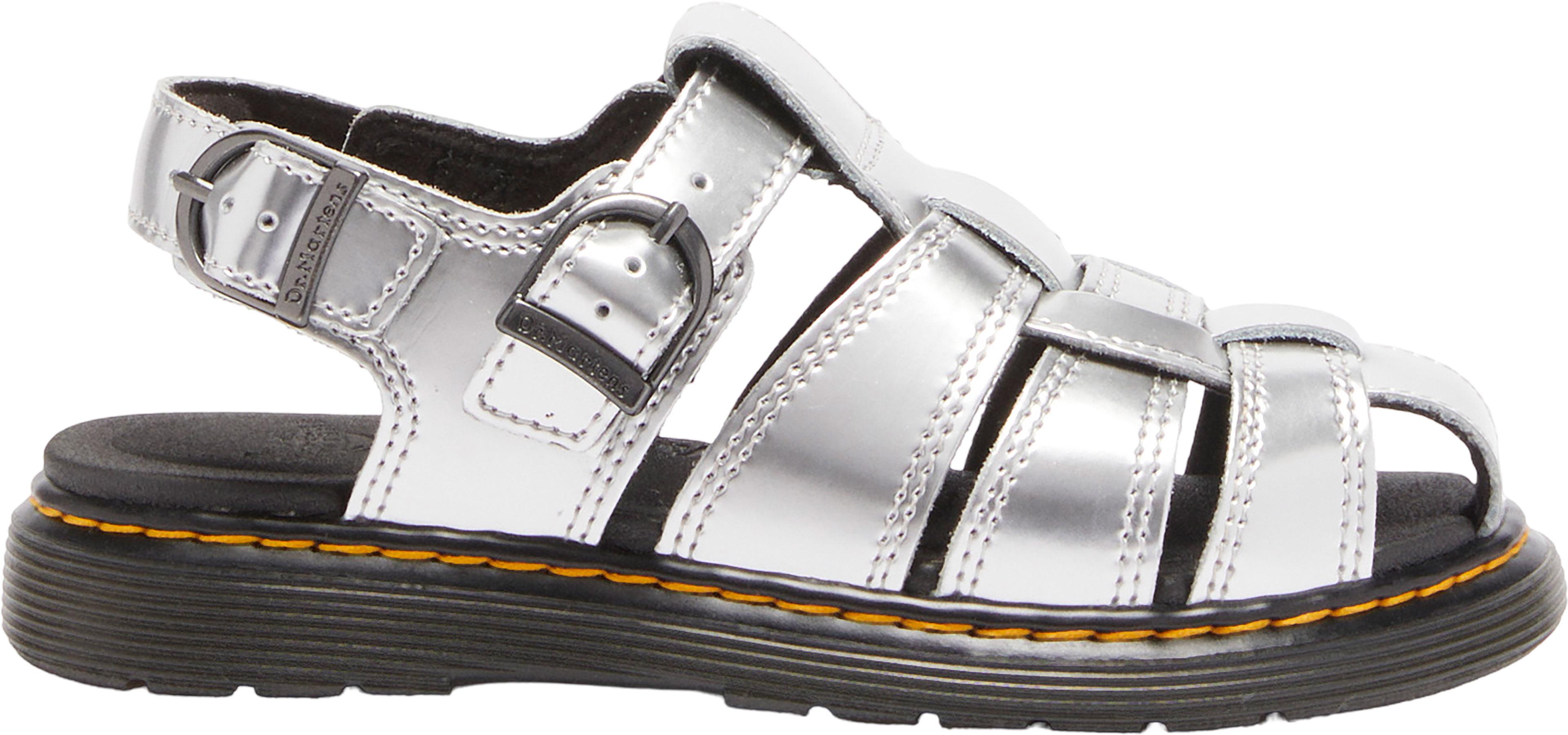 Product image for Caarys Silver Metallic Patent Lamper Sandals - Junior
