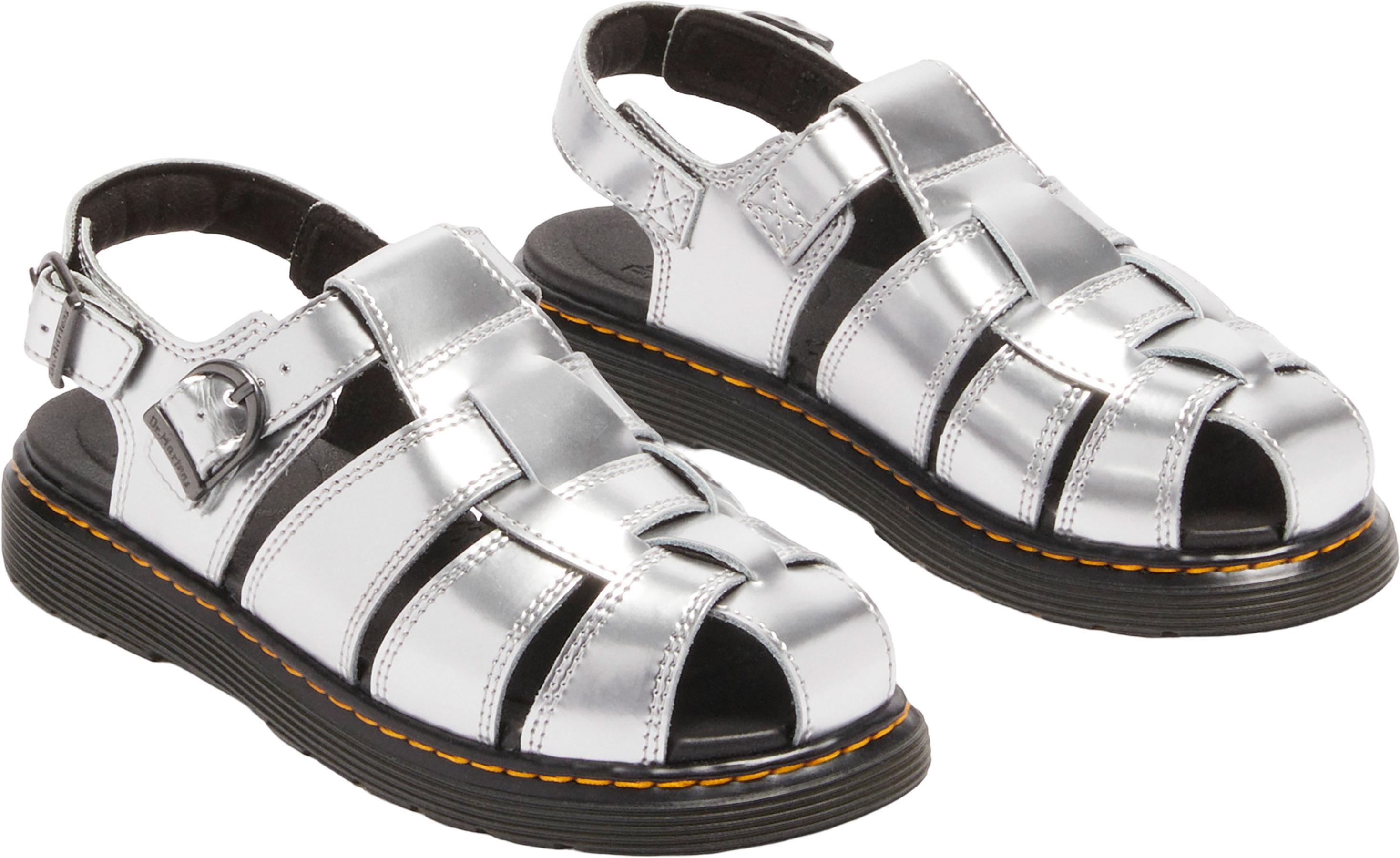 Product gallery image number 7 for product Caarys Silver Metallic Patent Lamper Sandals - Youth