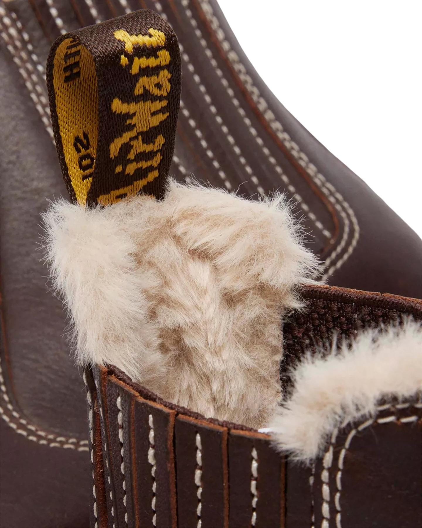Product gallery image number 9 for product 2976 Leonore II Faux Fur Lined Grizzly Leather Chelsea Boots - Unisex