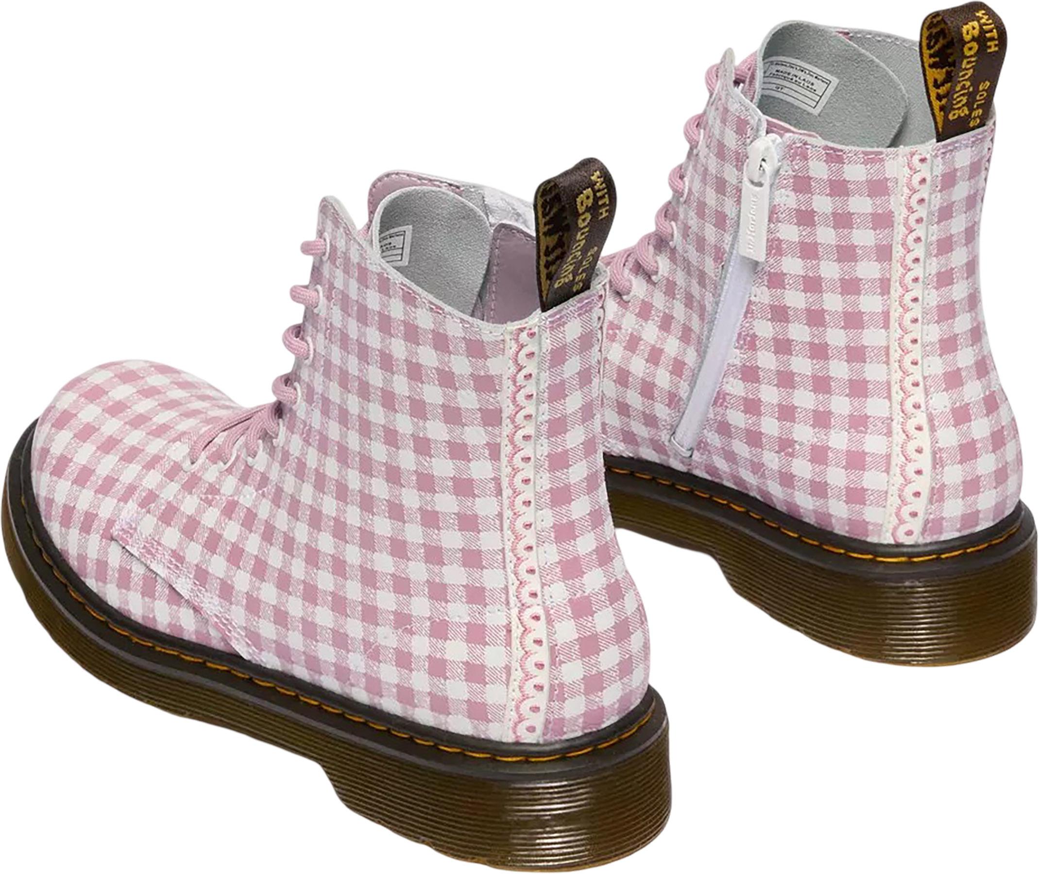 Product gallery image number 5 for product 1460 Pascal Junior Pink Tartan Lace Up Boots - Youth