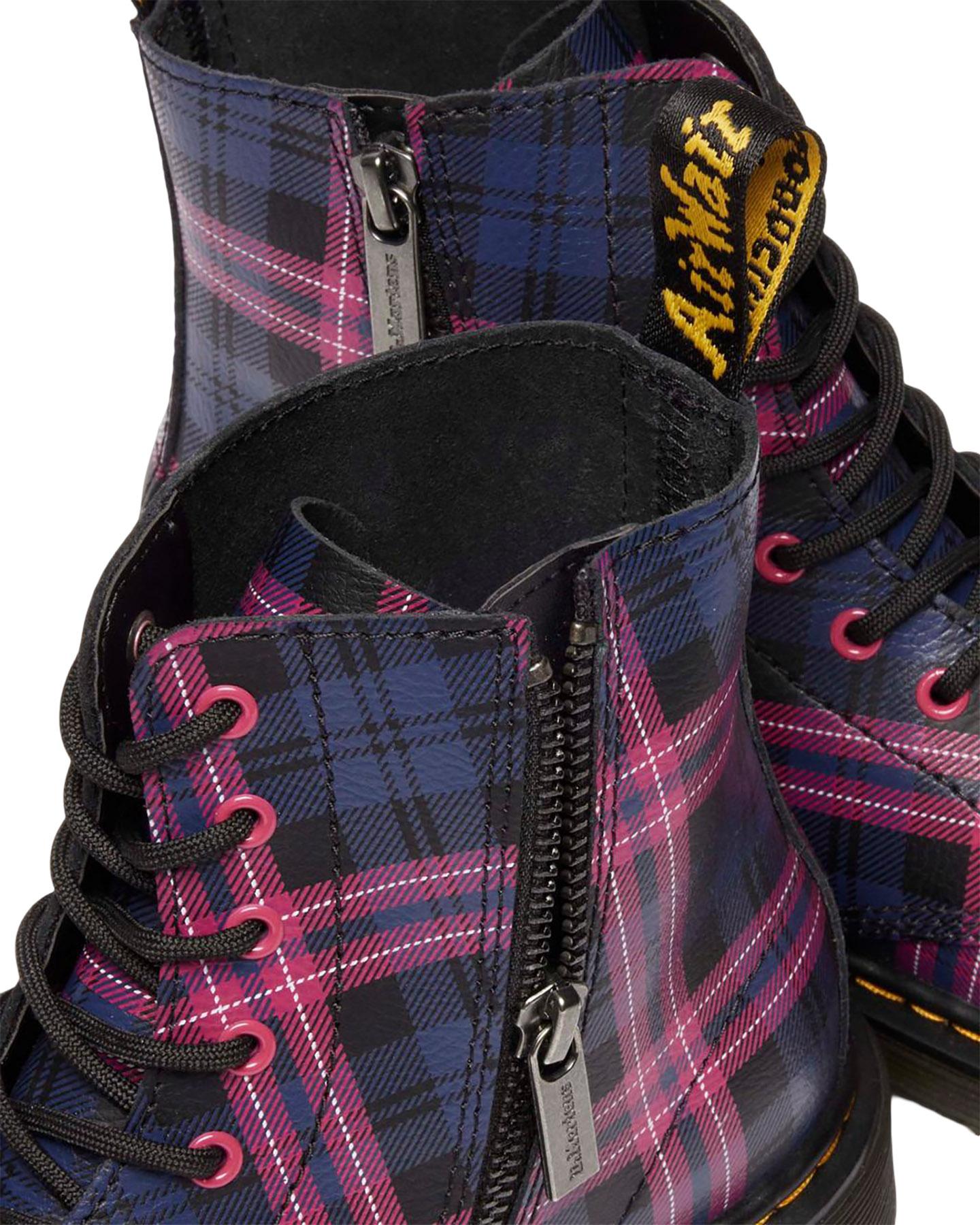 Product gallery image number 6 for product 1460 Pascal Junior Pink Tartan Lace Up Boots - Youth