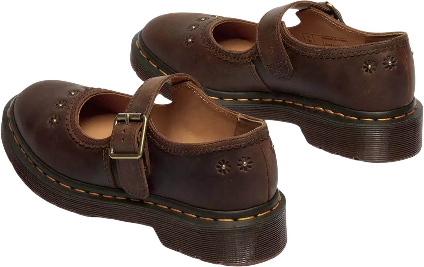Product gallery image number 11 for product Mary Jane Flower Crazy Horse Leather Shoes - Women's