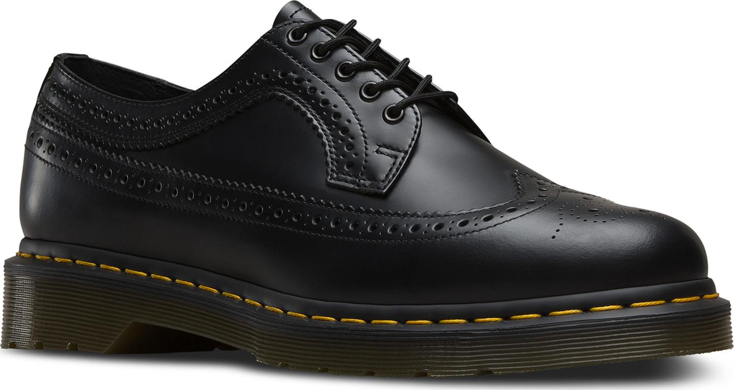 Product gallery image number 1 for product 3989 Yellow Stitch Smooth Leather Brogue Shoes - Unisex
