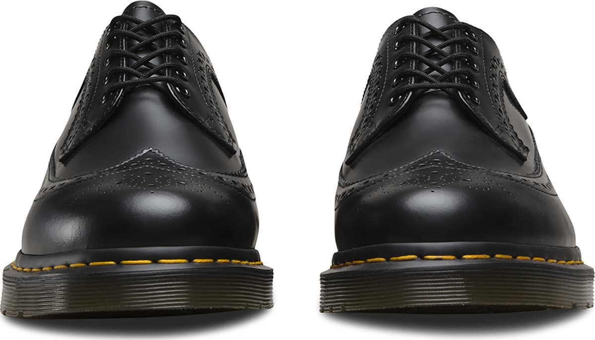 Product gallery image number 5 for product 3989 Yellow Stitch Smooth Leather Brogue Shoes - Unisex