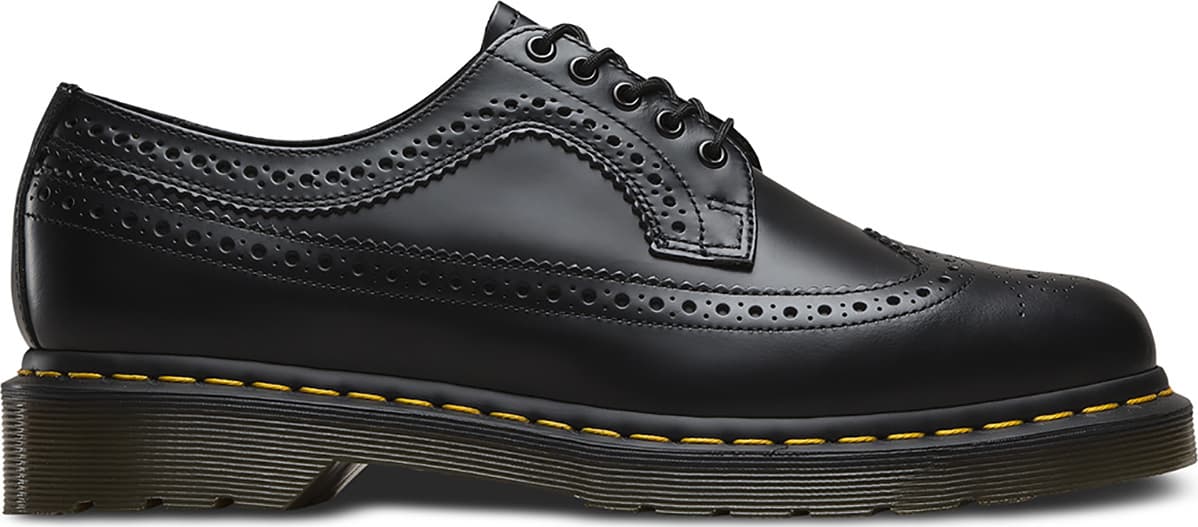 Product gallery image number 3 for product 3989 Yellow Stitch Smooth Leather Brogue Shoes - Unisex
