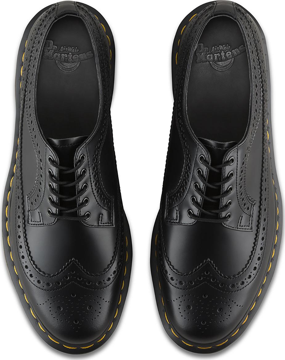 Product gallery image number 2 for product 3989 Yellow Stitch Smooth Leather Brogue Shoes - Unisex