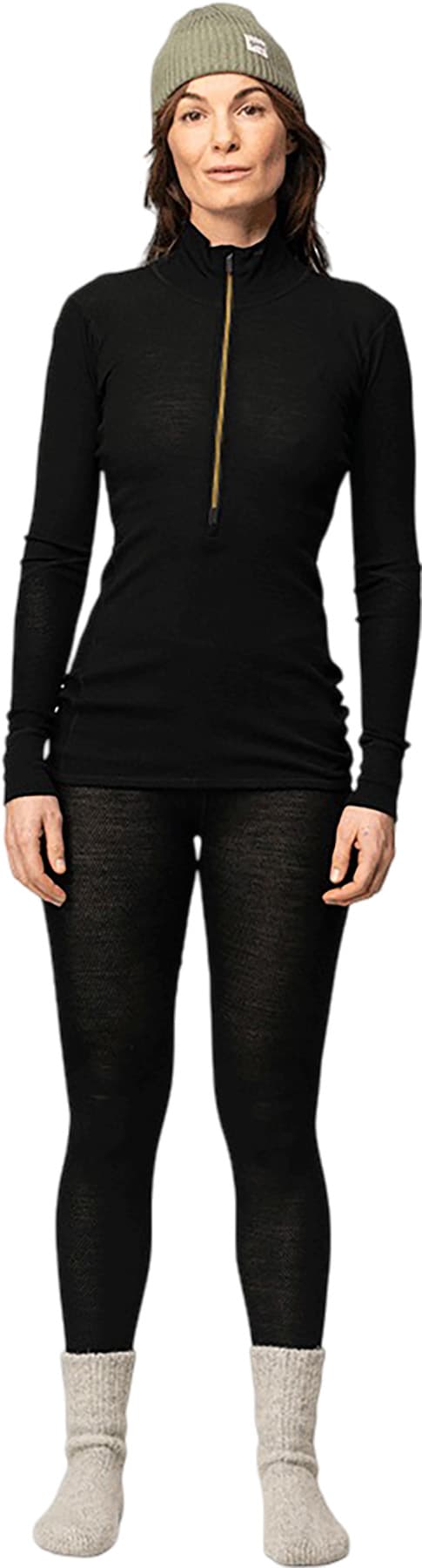Product gallery image number 3 for product Wool Mesh 190 Merino Zip Neck Base Layer Top - Women's