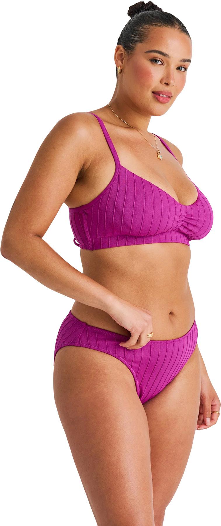 Numéro de l'image de la galerie de produits 2 pour le produit Bas de bikini à taille flatteuse en côtes espacées - Femme