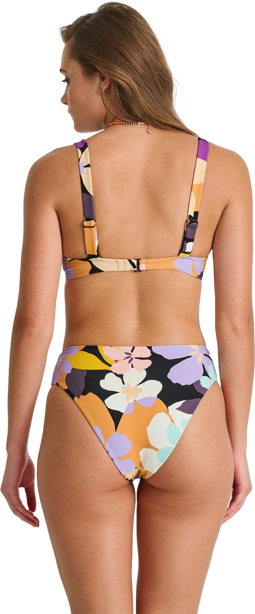 Numéro de l'image de la galerie de produits 2 pour le produit Bas de bikini taille haute recyclé rétro Aqua Bloom - Femme