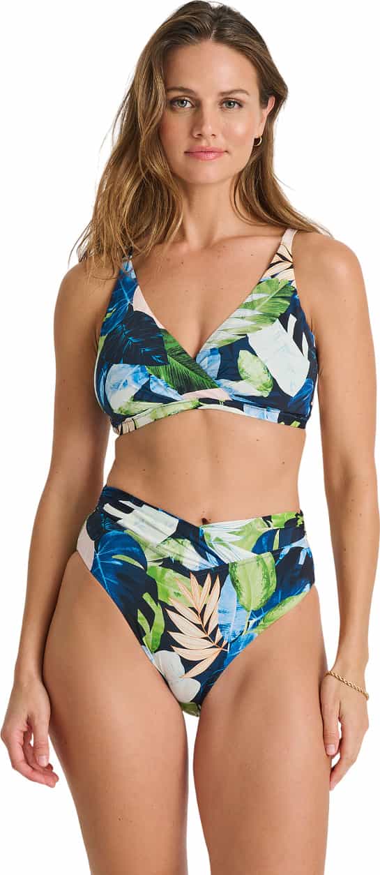Image de produit pour Haut de bikini croisé à encolure en V profonde avec bonnets D amovibles - Femme