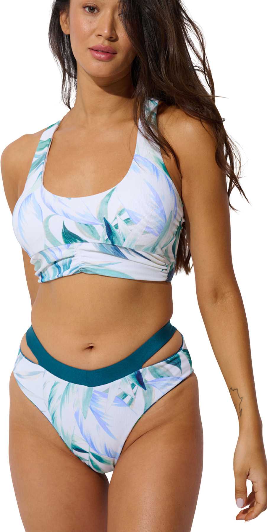 Image de produit pour Haut de bikini dos nageur avec bonnets amovibles - Femme