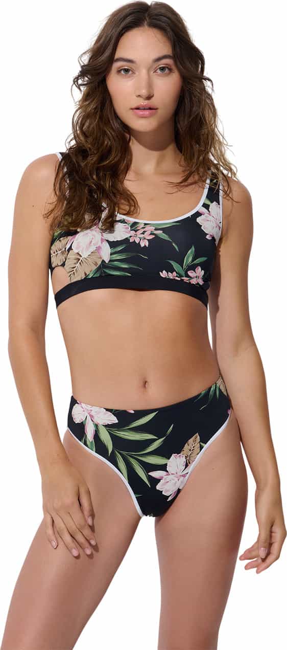 Image de produit pour Bas de bikini réversible taille haute rétro - Femme