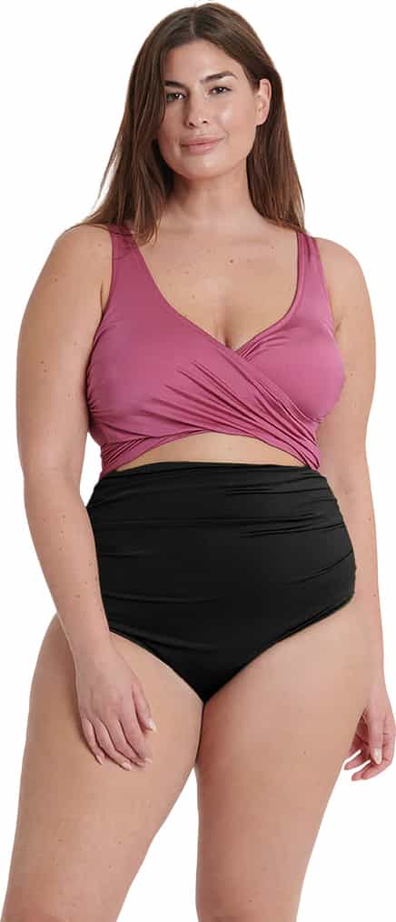 Image de produit pour Maillot de bain une pièce camisole croisée grande taille - Femme