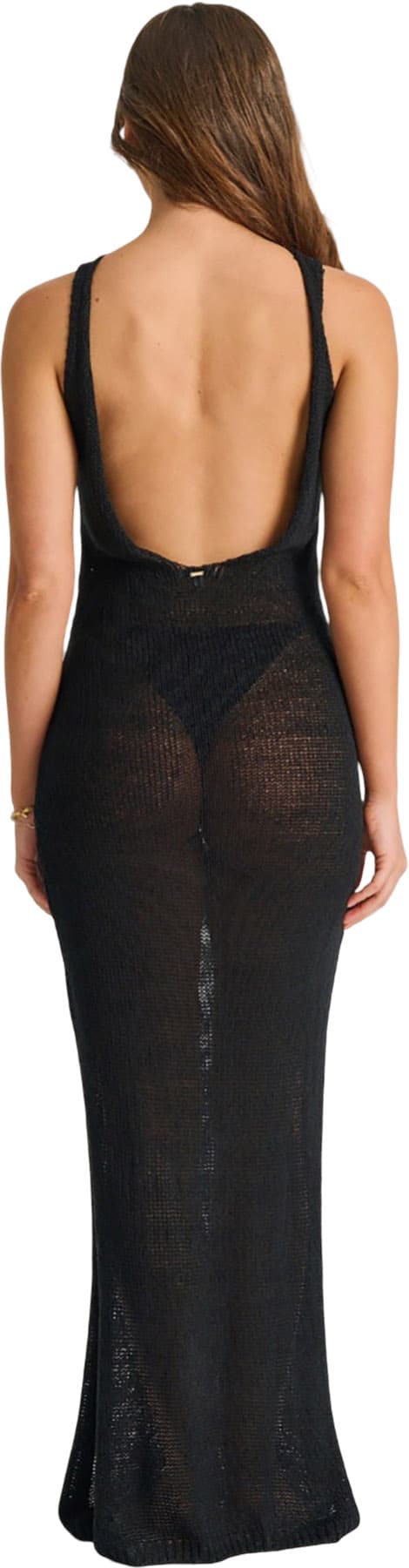 Product gallery image number 2 for product Low Back Side Slits Tape Yarn Cover-Up Dress - Women's