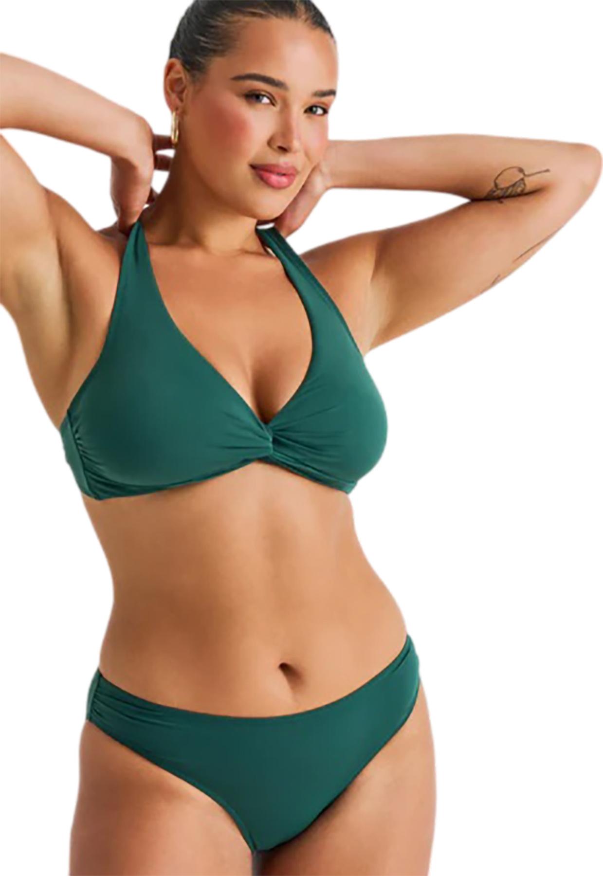 Numéro de l'image de la galerie de produits 2 pour le produit Haut de bikini écourté torsadé sur le devant bonnet D - Femme