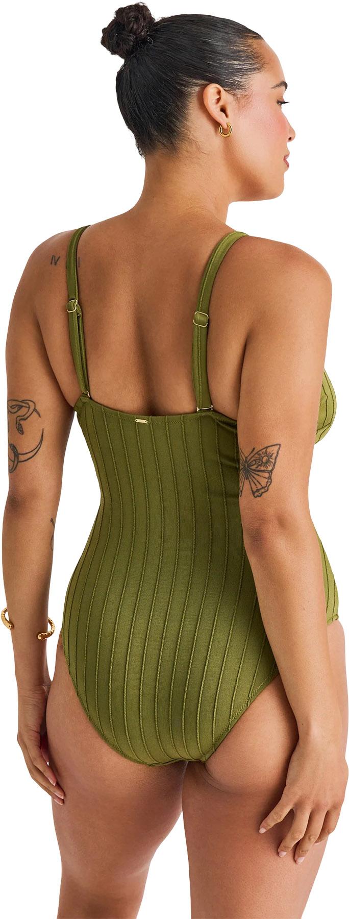 Numéro de l'image de la galerie de produits 3 pour le produit Maillot de bain une pièce à lacets en côtes espacées - Femme