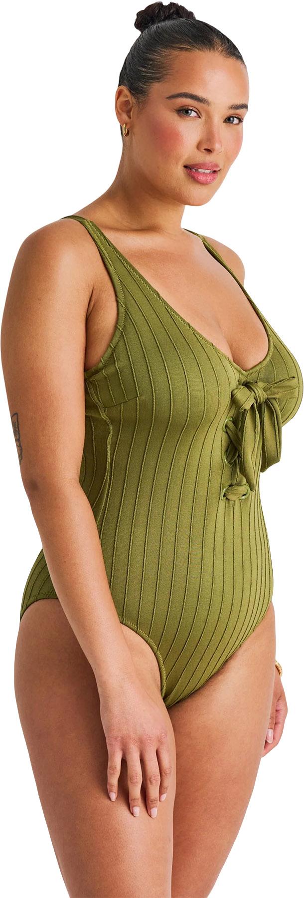 Numéro de l'image de la galerie de produits 6 pour le produit Maillot de bain une pièce à lacets en côtes espacées - Femme